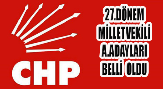 27.Dönem CHP Milletvekili Aday Adayları Belli Oldu
