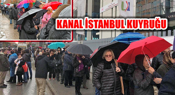 Soğuk Hava ve Yağmurda  ‘Kanal İstanbul’ Kuyruğu