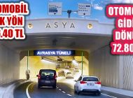 Avrasya Tüneli Geçiş Ücretine Zam: Tek Yön 36 Lira