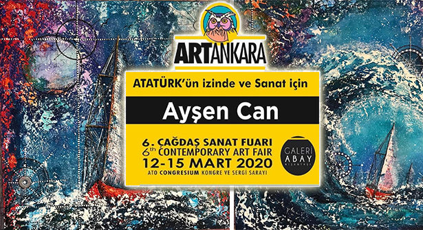 Ressam Ayşen Can ArtAnkara Çağdaş Sanat Fuarında