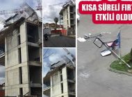 Ataşehir’de Kısa Süreli Etkili Olan Fırtına Direkleri Devirdi