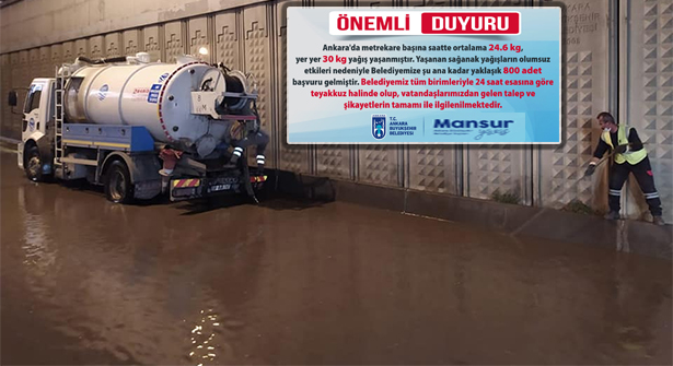 Ankara’da Metrekarede Yağış Miktarı 30 Kilograma Kadar Çıktı