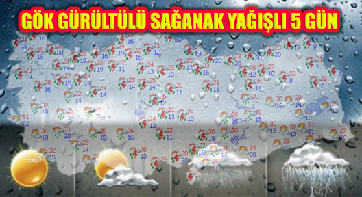 Marmara, Kuzey, İç ve Doğu Anadolu 5 Gün Sağanak Yağışlı