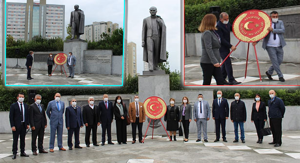 Ataşehirli Muhtarlar Atatürk Anıtı’na Çelenk Sundu