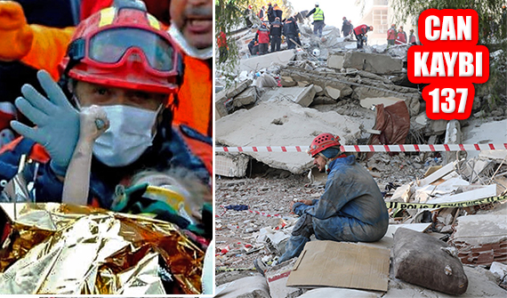 İzmir Depreminde arama ve kurtarma Tamam: 137 Can Kaybı