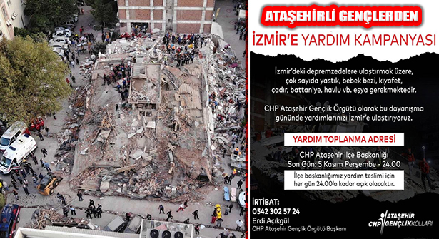 CHP Ataşehir Gençlik Örgütü İzmirli Depremzedelerin Yanında