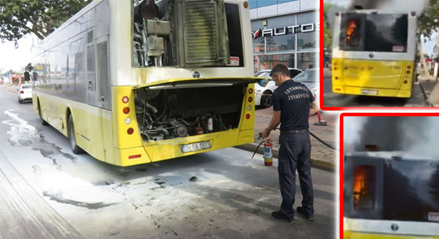 Ataşehir İçerenköy’de Özel Halk Otobüsü 15 Yolcusu İle Alev Aldı