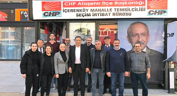 Abdullah Der, İlçe Yöneticileriyle CHP İçerenköy Seçim Ofisinde