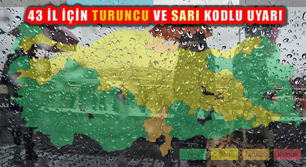 Marmara ile Batı Karadeniz İçin Sarı ve Turuncu Kodlu Yağış Uyarısı