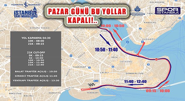 İstanbul Yarı Maratonu Nedeniyle Bazı Yollar Trafiğe Kapanacak