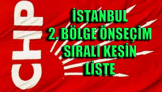 CHP İstanbul 2. Bölge Önseçim Liste Sırası Açıklandı