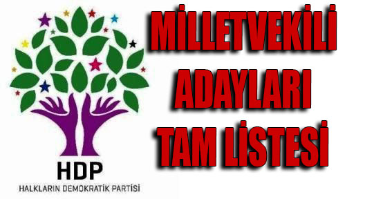 HDP’nin YSK’ya Verilen Aday Listesi