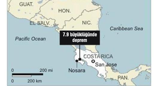 Kosta Rika 7.9 büyüklüğünde depremle sarsıldı