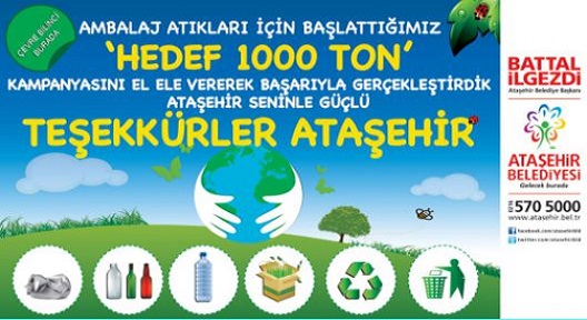 Ataşehir’de Ayda 1000 Ton Ambalaj Atığı Toplanıyor